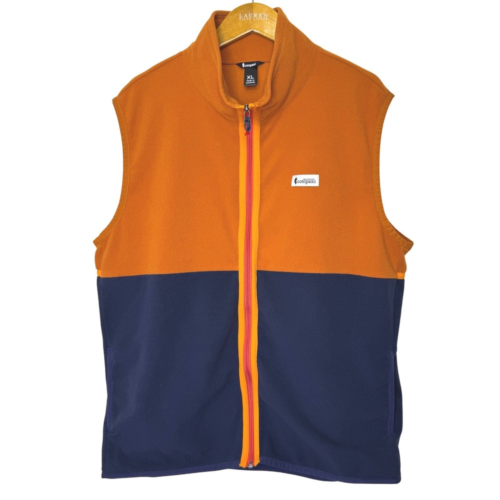Cotopaxi Amado Fleece Vest Mens XL Orange/Navy